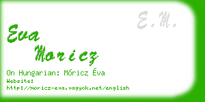 eva moricz business card