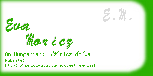 eva moricz business card